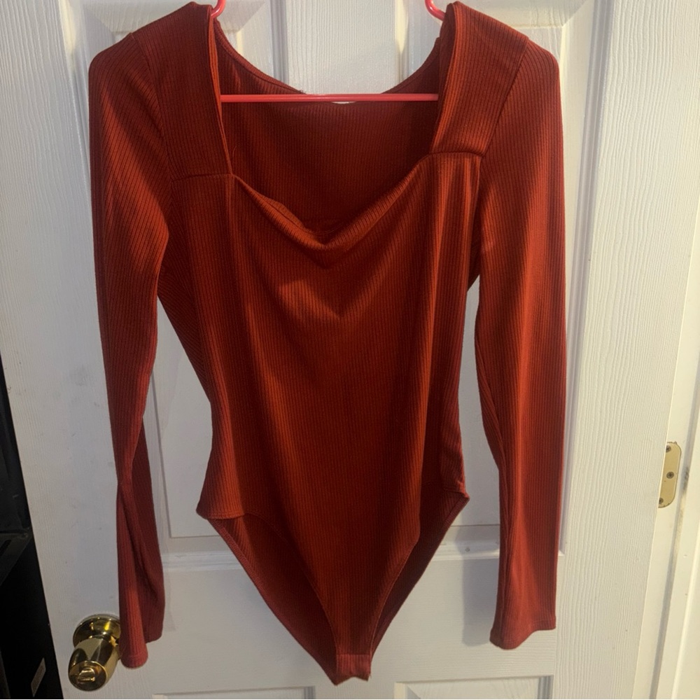 Amazon brown/ copper Asymmetrical Fitted Bodysuit